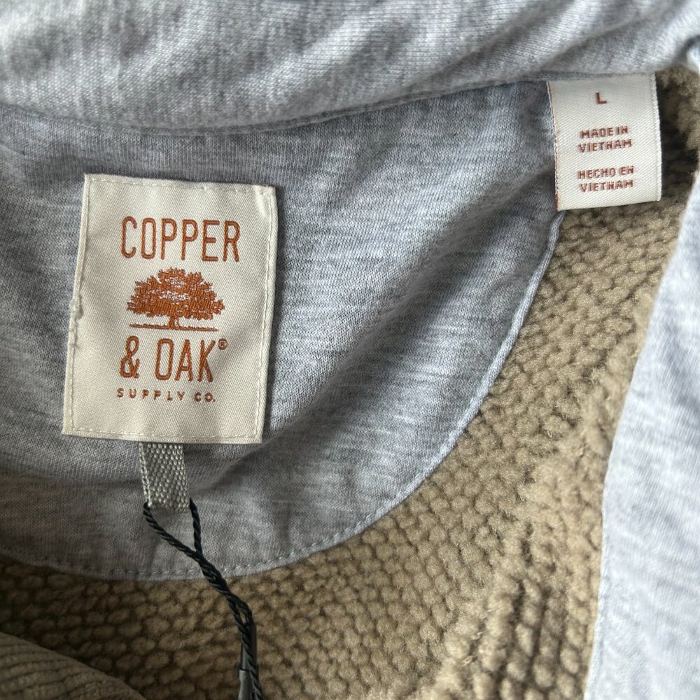 Copper & Oak Men's Fleece Shirt Jacket Heavyweight Snap Button Brown Size L - Picture 8 of 10